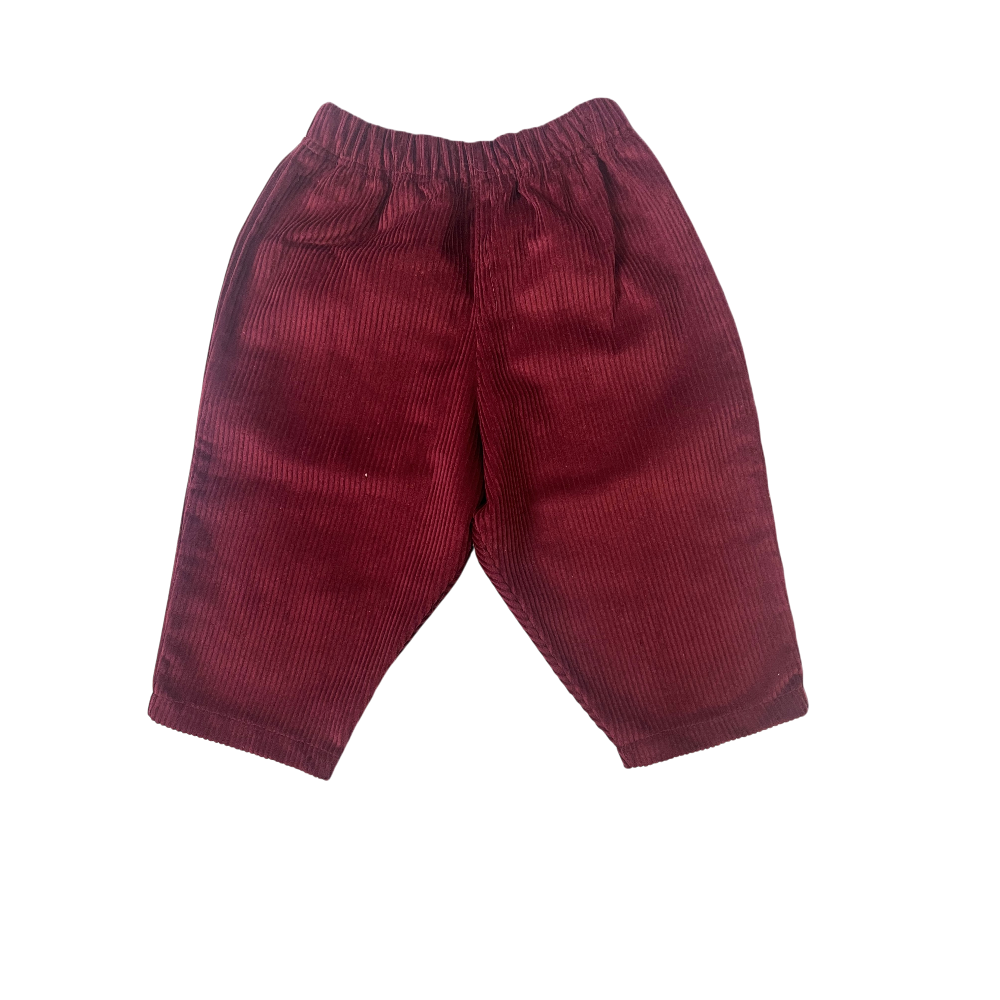 Baby Corduroy Pull Up Pants Burgandy Baby Corduroy Pull Up Pants