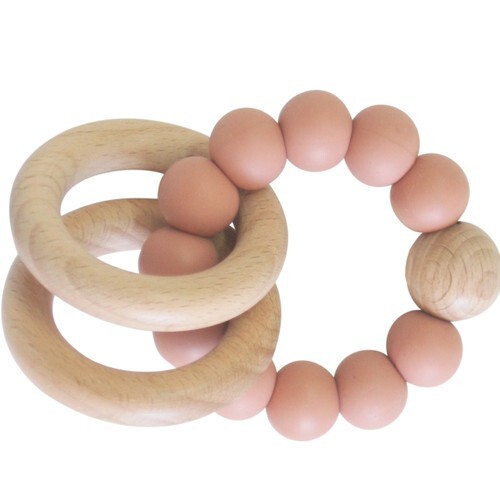 Beechwood Teether Rings Terracotta Beechwood Teether Rings Terracotta