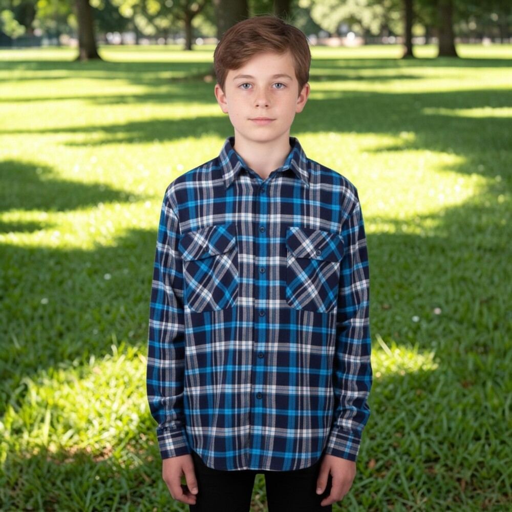 Blue and Navy Flannel Shirt Blue and Navy Flannel Shirt