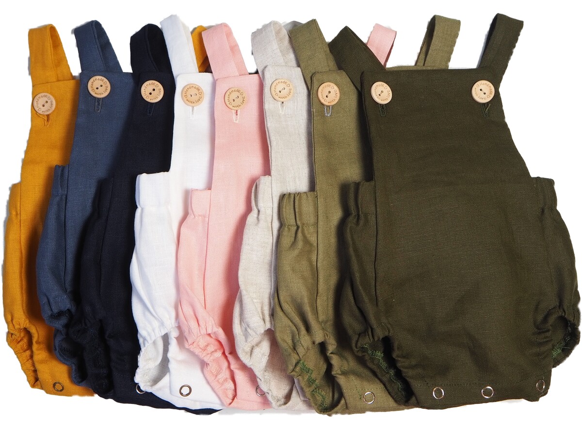 Pink Linen Retro Romper Pink Linen Retro Romper