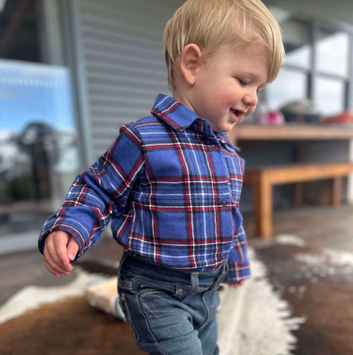 Denim Check - Flannelette and Work Shirt Romper - Country and Vintage Babes