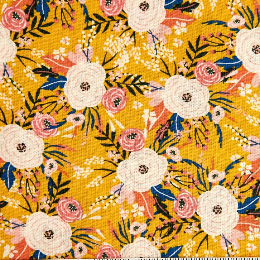 Gold Floral on Dusty Pink Cord