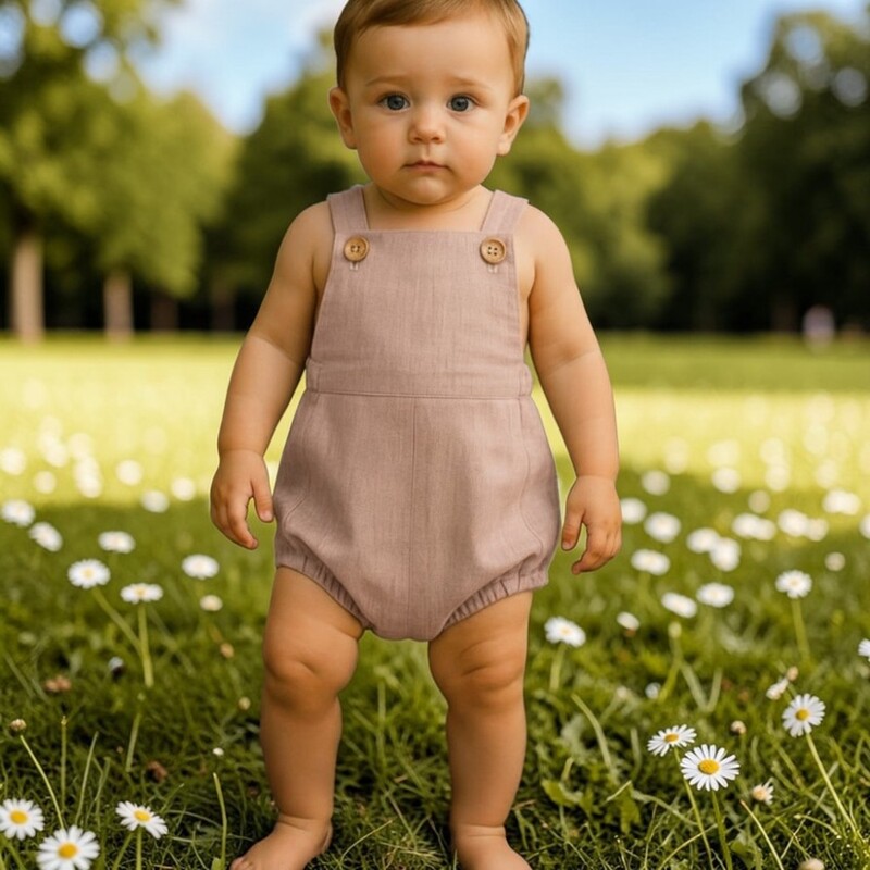 Antique Pink Retro Romper