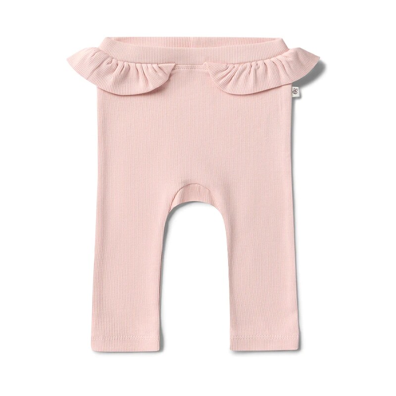 Baby Pink Organic Pants with Frill