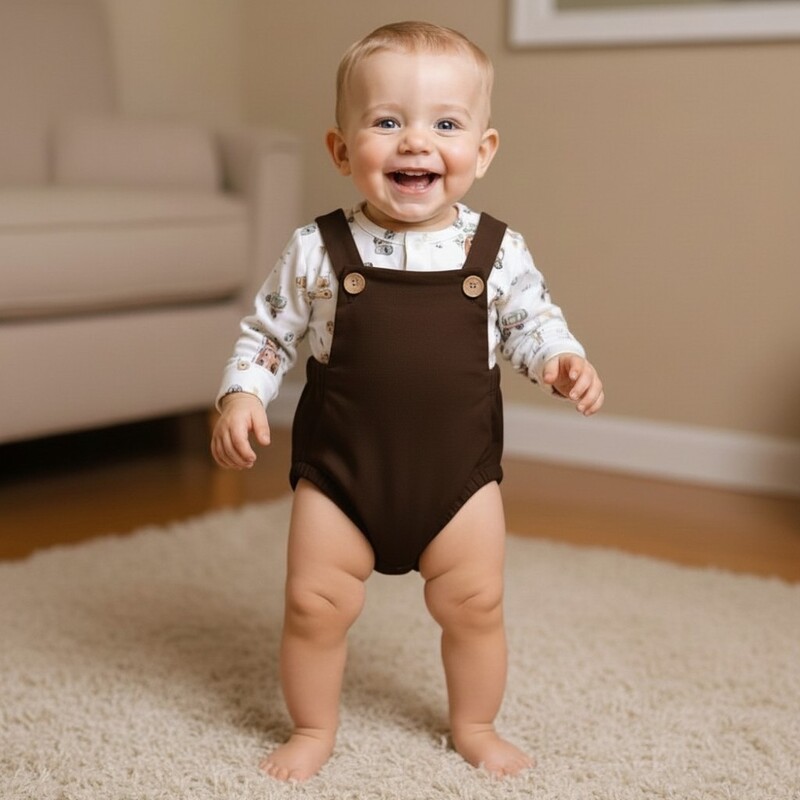 Chocolate retro Romper