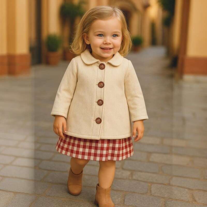 Cream Corduroy Swing Coat