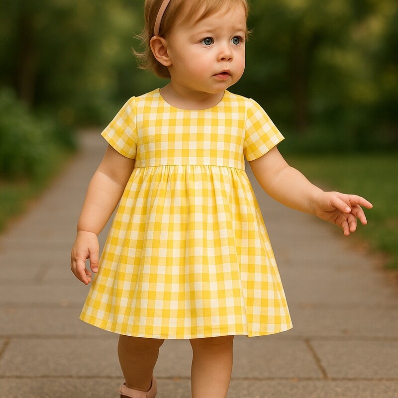 Lemon Gingham Dress