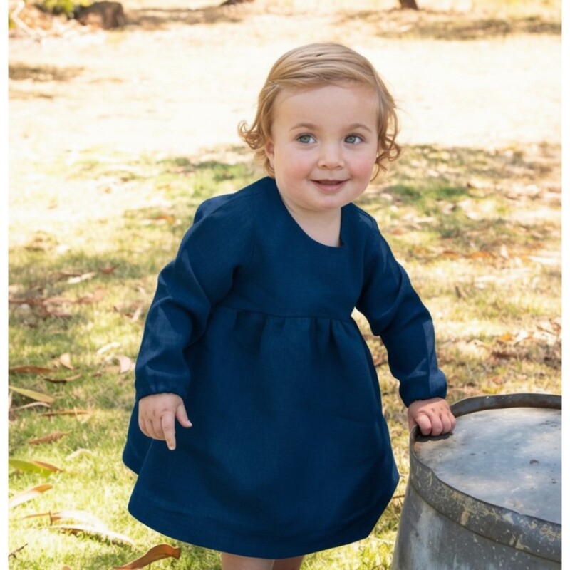 Linen Long Sleeve Dress