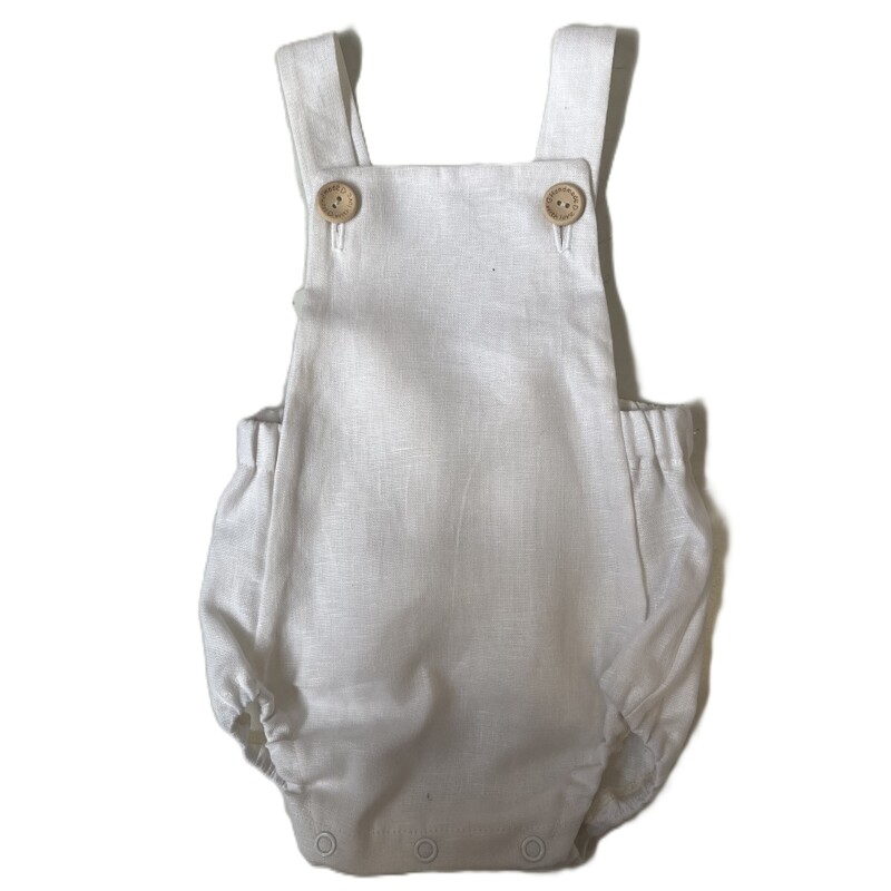 Linen Retro Romper White