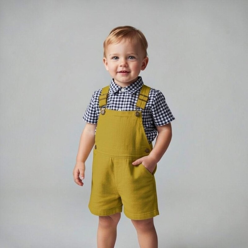 Mustard Linen Overalls