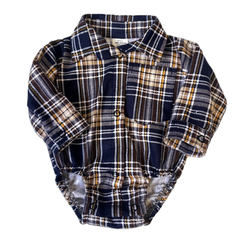 Navy Flannelette Romper