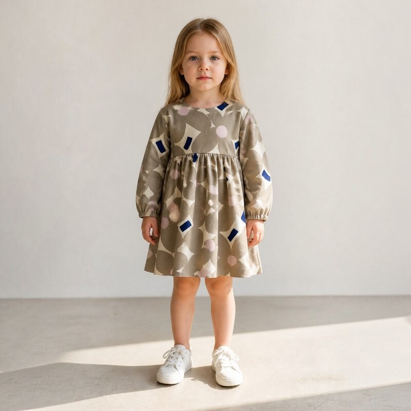 Oatmeal Floral Dress