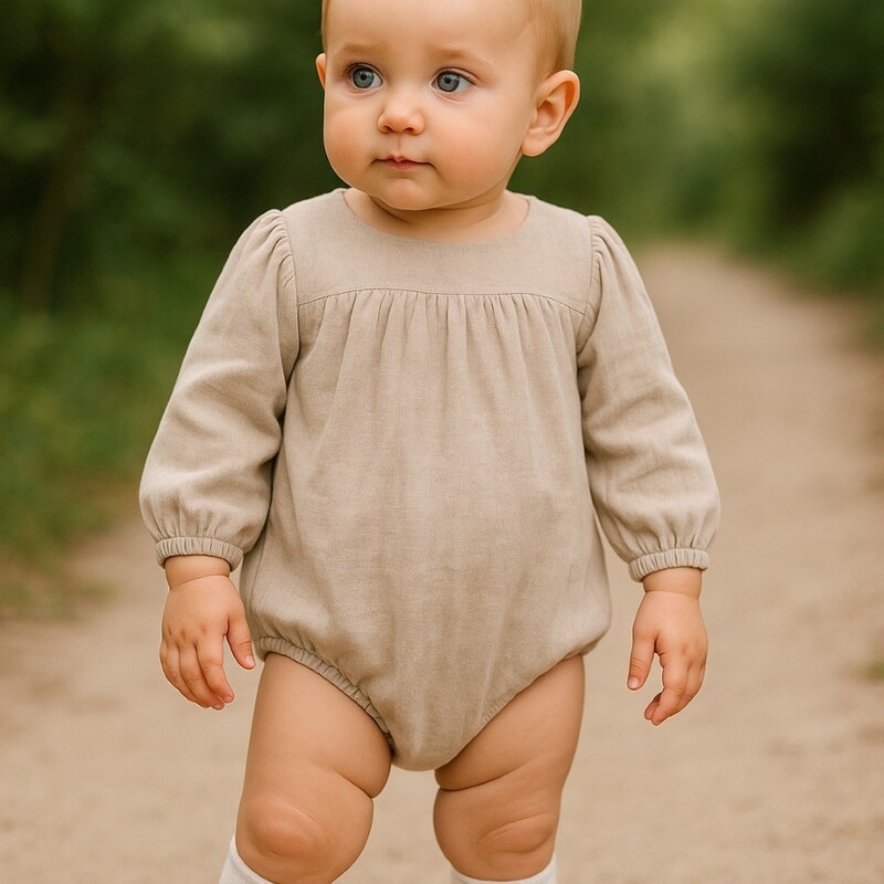 Oatmeal Linen Romper