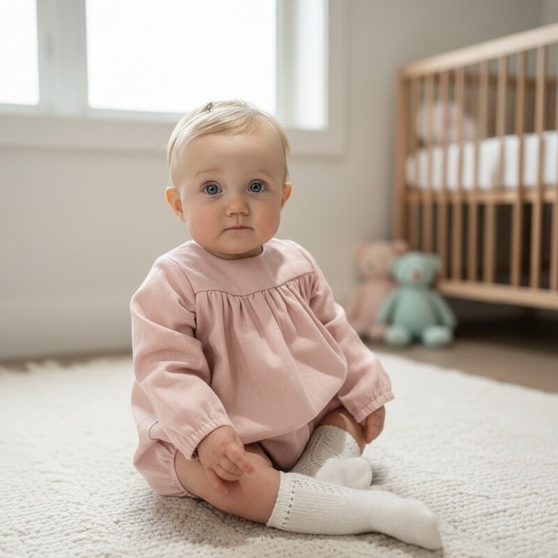 Organic Linen Bubble Romper