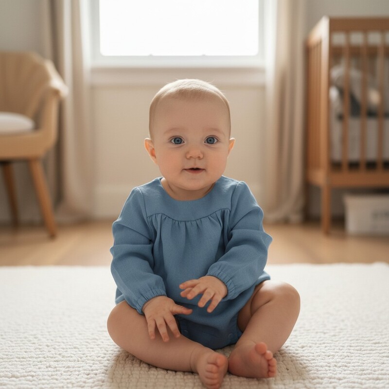 Organic Linen Bubble Romper