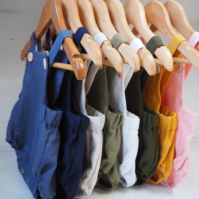 Organic Linen Retro Romper