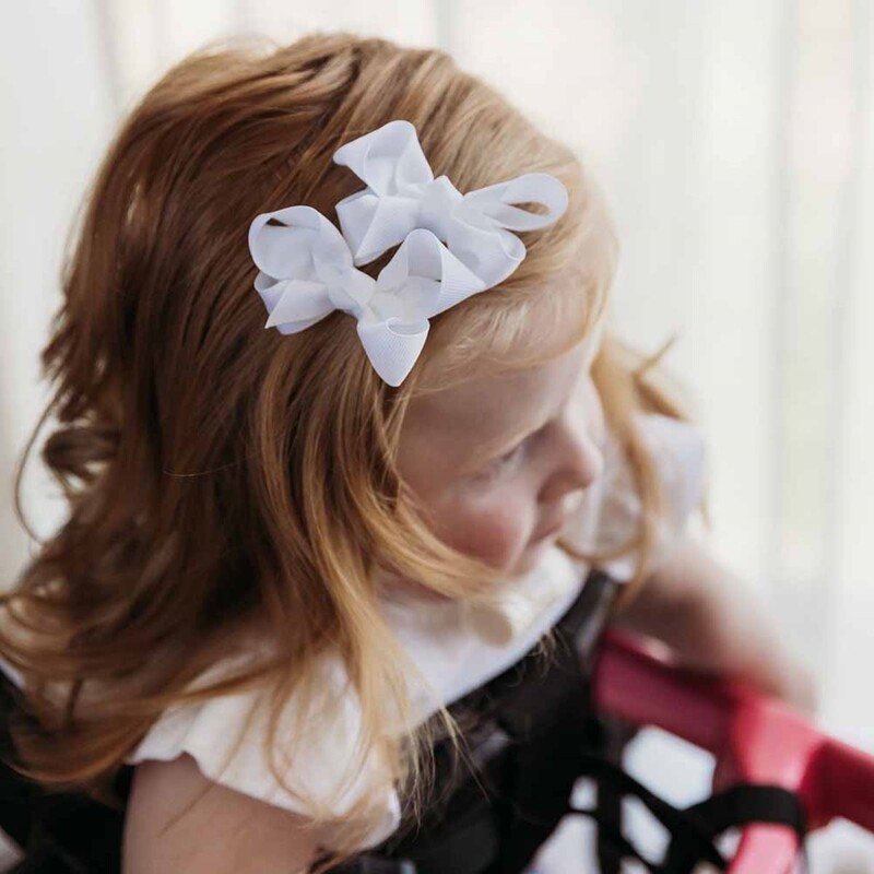 Piggy Tail Hair Clips- White