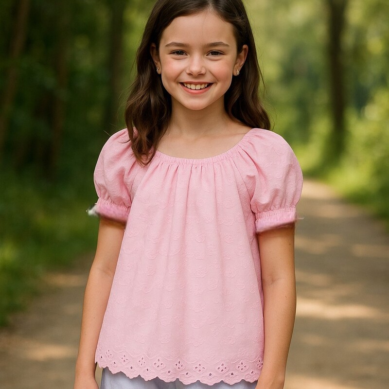 Pink Peasant Top