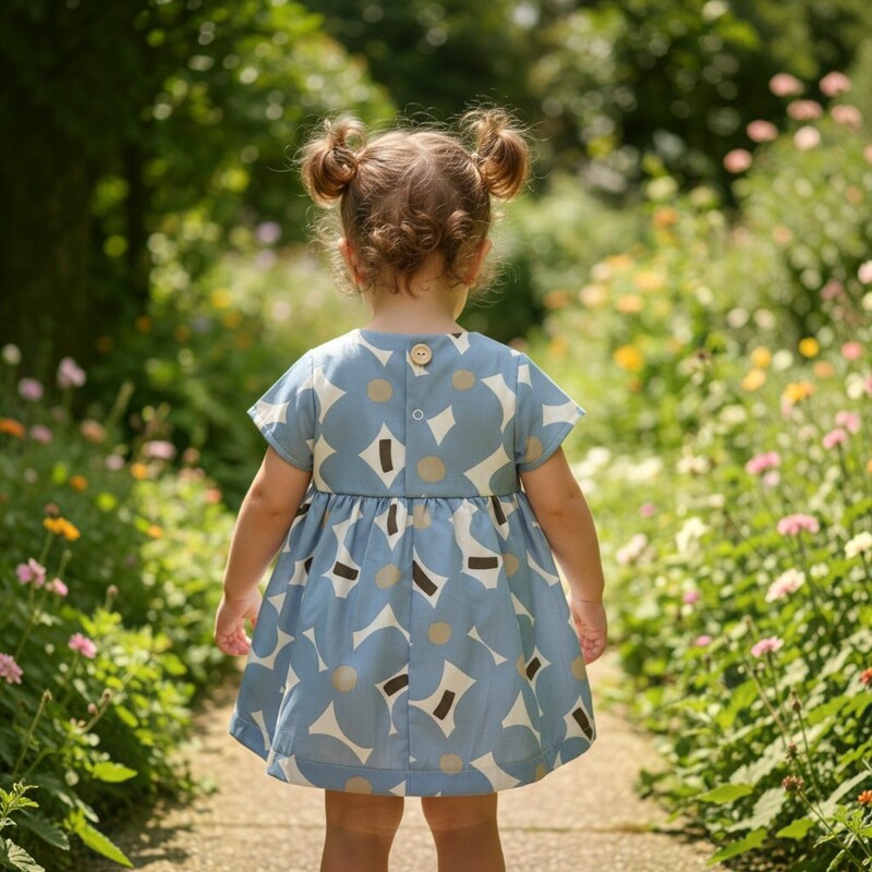 Sky Blue Floral Summer Dress