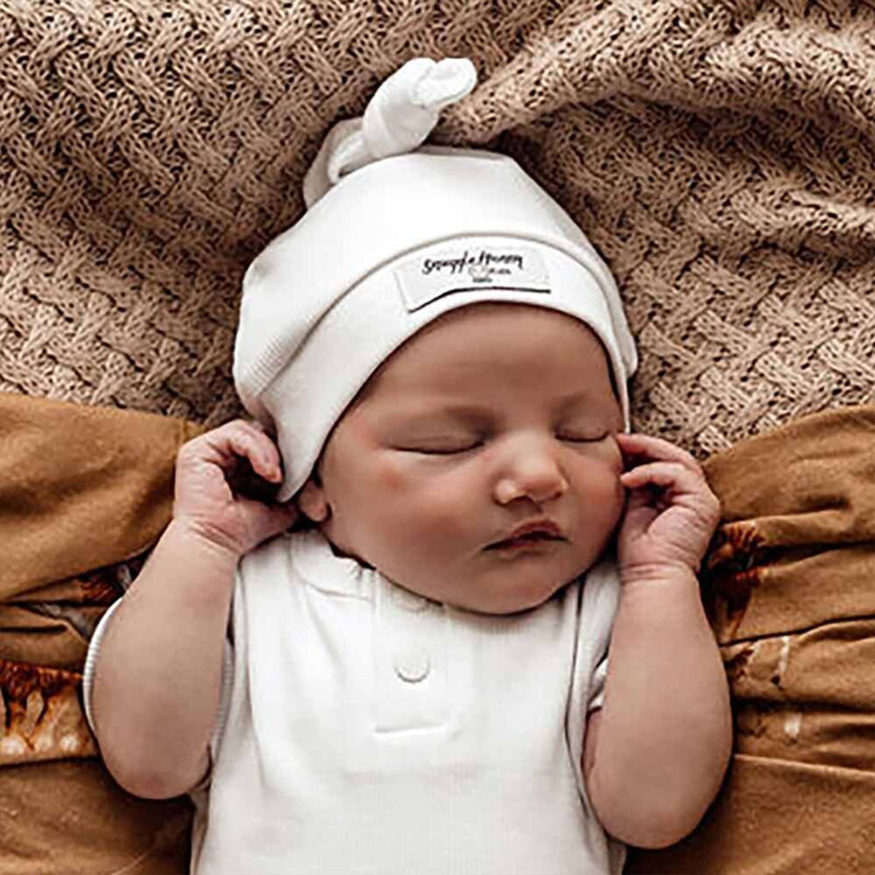 Snuggle Hunny Baby Knotted Beanie Milk