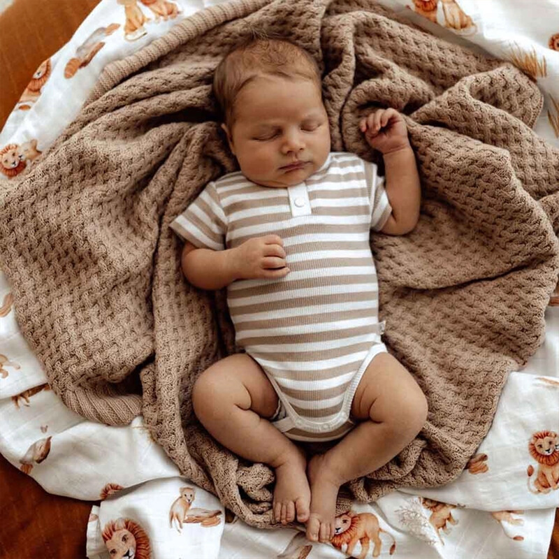 Snuggle Hunny Bodysuit Short Sleeve Pebble Stripe