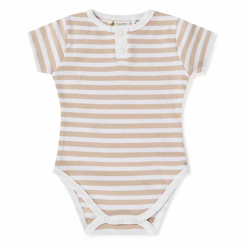 Snuggle Hunny Bodysuit Short Sleeve Pebble Stripe