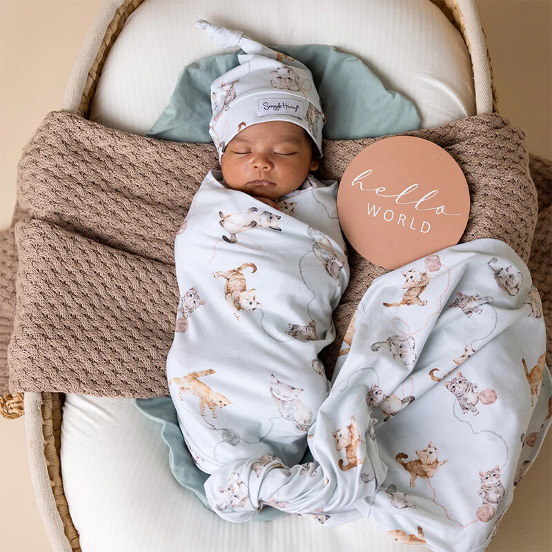 Snuggle Hunny Jersey Wrap Set Cats