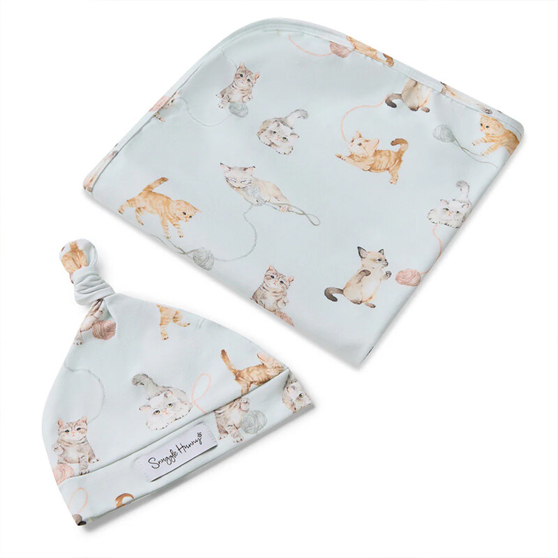 Snuggle Hunny Jersey Wrap Set Cats