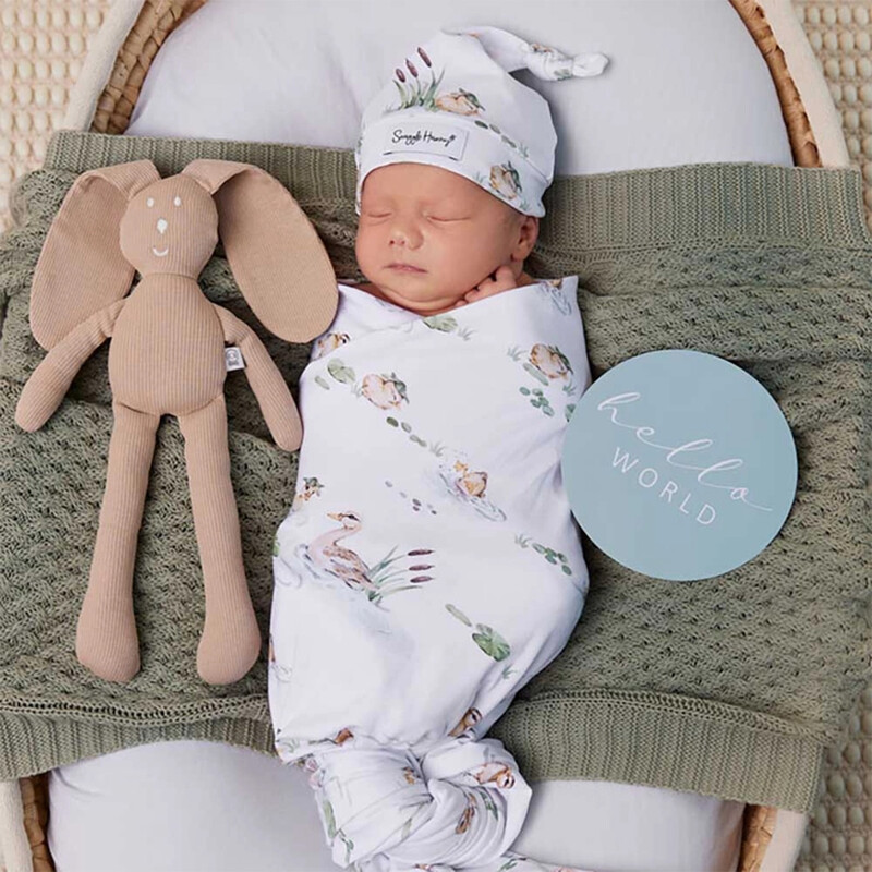 Snuggle Hunny Jersey Wrap Set Duck Pond