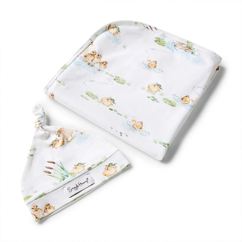Snuggle Hunny Jersey Wrap Set Duck Pond