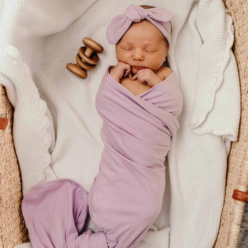 Snuggle Hunny Jersey Wrap Set Lilac