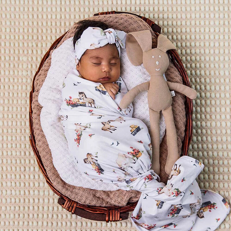 Snuggle Hunny Jersey Wrap Set Pony Pals