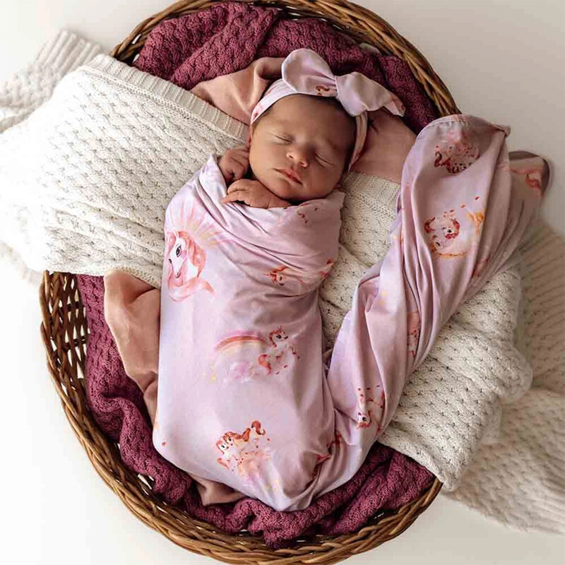 Snuggle Hunny Jersey Wrap Set Unicorn