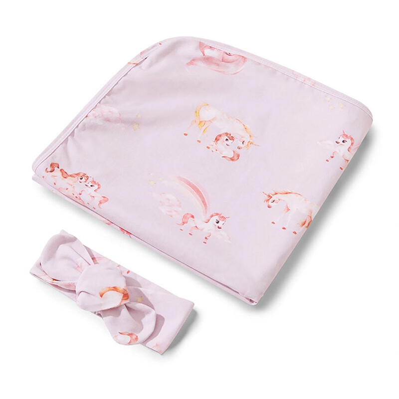 Snuggle Hunny Jersey Wrap Set Unicorn