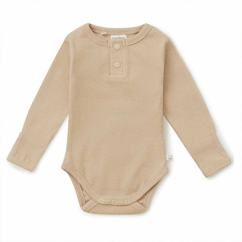 Snuggle Hunny Organic Long Sleeve Bodysuit Pebble