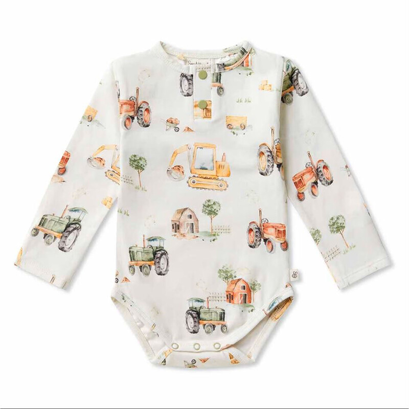 Snuggle Hunny Organic Long Sleeve Bodysuit Tractor